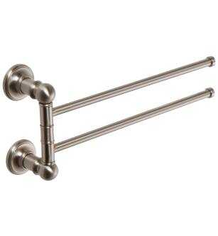 Ginger 4522S/SN 12" Pivoting Double Towel Bar From The Columnar Collection in Satin Nickel