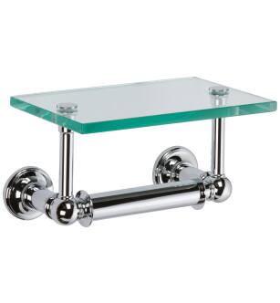 Ginger 4527/PC Single Post Toilet Paper Holder With Glass Shelf From The Columnar Collection in Polished Chrome
