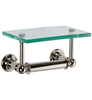 Ginger 4527/PN Single Post Toilet Paper Holder With Glass Shelf From The Columnar Collection in Polished Nickel