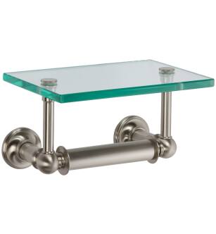 Ginger 4527/SN Single Post Toilet Paper Holder With Glass Shelf From The Columnar Collection in Satin Nickel