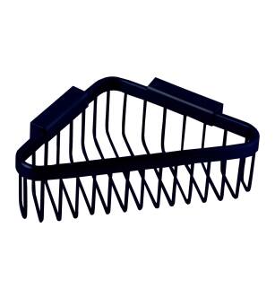 Ginger 553DG/MB Hotelier 6" Wall Mounted Brass Corner Shower Basket With Deep Basket in Matte Black