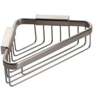 Ginger 553DG/SN Hotelier 6" Wall Mounted Brass Corner Shower Basket With Deep Basket in Satin Nickel