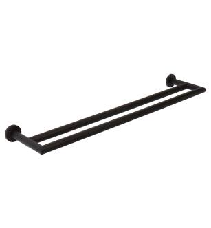 Ginger 4622-24/MB Kubic 24" Double Towel Bar With Plain Rosette in Matte Black