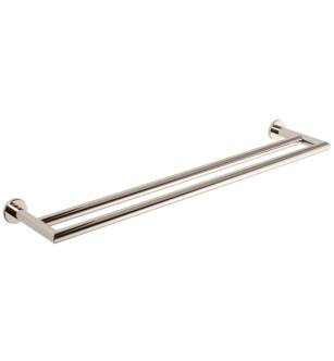 Ginger 4622-24/PN Kubic 24" Double Towel Bar With Plain Rosette in Polished Nickel