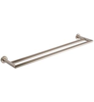 Ginger 4622-24/SN Kubic 24" Double Towel Bar With Plain Rosette in Satin Nickel