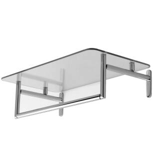 Ginger 0243-24/PC 24" Hotel Shelf With Towel Bar From The Sine Collection in Polished Chrome