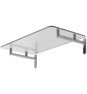Ginger 0240-24/PC 24" Tempered Glass Hotel Shelf From The Sine Collection in Polished Chrome