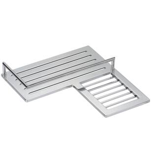Ginger 28504R/PC Surface 9.4" Metal Corner Shelf, Right in Polished Chrome