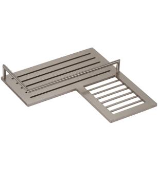 Ginger 28504R/SN Surface 9.4" Metal Corner Shelf, Right in Satin Nickel