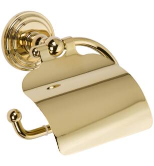 Ginger 1127/PB Chelsea Single Post Toilet Paper Holder With Cover in Polished Brass