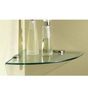 Ginger 0218C-10TSCL 3/8" Tempered Replacement Corner Glass Tray From The Sine Collection