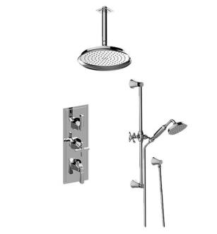 Graff GR3.011WB-2L1C-PC Finezza DUE M-Series Thermostatic Shower Set with 2L1C Trim & Handshower in Chrome