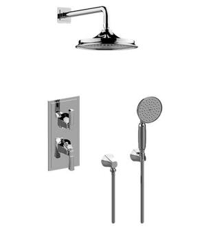 Graff GR2.022WD-LM47E0-PC Finezza DUE M-Series Thermostatic Shower Set with LM47E0 Trim & Handshower in Chrome