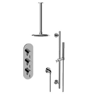 Graff GL3.011WB-LM46E0-PC Terra M-Series Thermostatic Shower Only Faucet with Handshower and Slidebar in Chrome