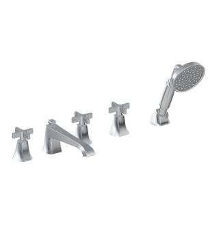 Graff G-6853-C15B-PC Finezza DUE 8 3/8" Double Handle Widespread/Deck Mounted Roman Tub Faucet with Hand Shower in Chrome