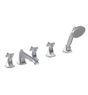 Graff G-6851-C15B-PC Finezza UNO Double Handle Widespread/Deck Mounted Roman Tub Faucet with Hand Shower in Chrome