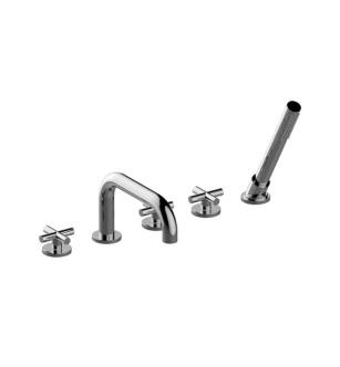 Graff G-6751-C17B-PC Terra 7 1/2" Double Handle Widespread/Deck Mounted Roman Tub Faucet with Hand Shower in Chrome