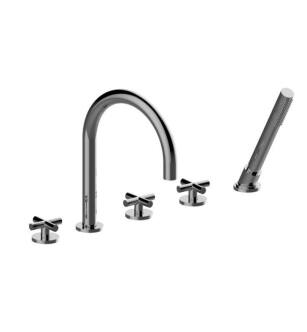 Graff G-6153-C17B-PC M.E. 25 7 7/8" Double Handle Widespread/Deck Mounted Roman Tub Faucet with Hand Shower in Chrome