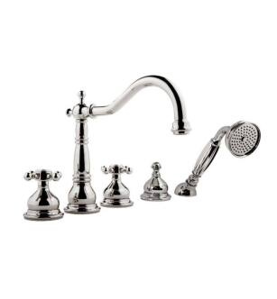 Graff G-2551M-C2-PC Canterbury 7 7/8" Double Handle Widespread/Deck Mounted Roman Tub Faucet with Metal Hand Shower and Diverter in Chrome