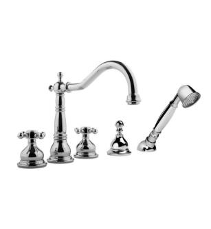 Graff G-2551-C2-PC Canterbury 7 7/8" Double Handle Widespread/Deck Mounted Roman Tub Faucet with Hand Shower and Diverter in Chrome