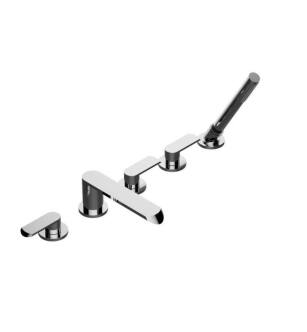 Graff G-6651-LM45B-PC Phase 9 1/8" Double Handle Widespread/Deck Mounted Roman Tub Faucet with Hand Shower in Chrome