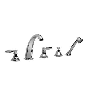 Graff G-1951-LM14B-PC Topaz 7 1/4" Double Handle Widespread/Deck Mounted Roman Tub Faucet with Hand Shower and Diverter in Chrome