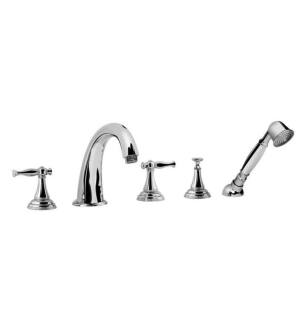 Graff G-2451-LM22-PC Lauren 7 1/2" Double Handle Widespread/Deck Mounted Roman Tub Faucet with Hand Shower and Diverter in Chrome