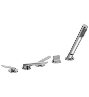 Graff G-6351-LM42B-PC Sento 7 3/8" Double Handle Widespread/Deck Mounted Roman Tub Faucet with Hand Shower and Diverter in Chrome