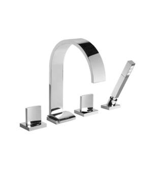 Graff G-1851-C14B-PC Sade 9 7/8" Double Handle Widespread/Deck Mounted Roman Tub Faucet with Hand Shower in Chrome