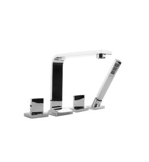 Graff G-3651-C14B-PC Targa 8 1/8" Double Handle Widespread/Deck Mounted Roman Tub Faucet with Hand Shower in Chrome