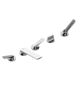 Graff G-6351-LM59B-PC Sento 4 1/2" Widespread/Deck Mounted Roman Tub Faucet with LM59B Lever Handle and Handshower in Chrome