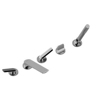 Graff G-6351-LM58B-PC Sento 4 1/2" Widespread/Deck Mounted Roman Tub Faucet with LM58B Lever Handle and Handshower in Chrome