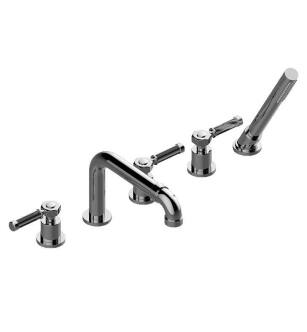 Graff G-11351-LM56B-PC Vintage 5 1/2" Widespread/Deck Mounted Roman Tub Faucet with LM56B Lever Handle and Handshower in Chrome