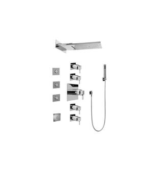 Graff GH1.124A-LM40S-PC Aqua-Sense Full Square LED Thermostatic Shower System in Polished Chrome