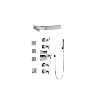 Graff GH1.124A-C9S-PC Aqua-Sense Full Square LED Thermostatic Shower System in Polished Chrome