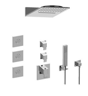 Graff GM3.123SE-LM38E0-PC Aqua-Sense Full Square Thermostatic Shower System with Lever Handle in Polished Chrome