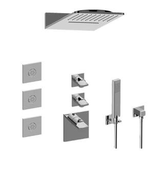Graff GM3.123SE-C14E0-PC Aqua-Sense Full Square Thermostatic Shower System with Cross Handle in Polished Chrome