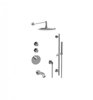 Graff GL3.612ST-RH0-PC M.E./M.E. 25 M-Series Full Thermostatic Shower System with Diverter Valve and Round Knob Handle in Chrome