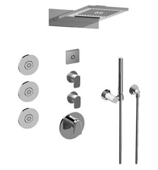 Graff GL3.124SE-LM59E0-PC Aqua-Sense M-Series Wall Mount Full LED Thermostatic Shower System with Lever Handle