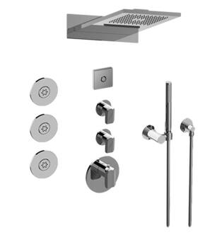 Graff GL3.124SE-LM58E0-PC Aqua-Sense M-Series Wall Mount Full LED Thermostatic Shower System with Lever Handle