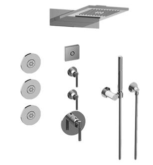 Graff GL3.124SE-LM57E0-PC Aqua-Sense M-Series Wall Mount Full LED Thermostatic Shower System with Lever Handle