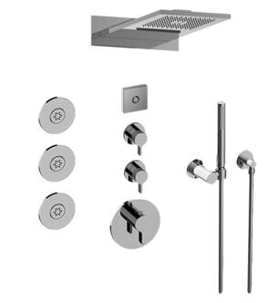Graff GL3.124SE-LM46E0-PC Aqua-Sense M-Series Wall Mount Full LED Thermostatic Shower System with Lever Handle