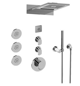 Graff GL3.124SE-LM45E0-PC Aqua-Sense M-Series Wall Mount Full LED Thermostatic Shower System with Lever Handle