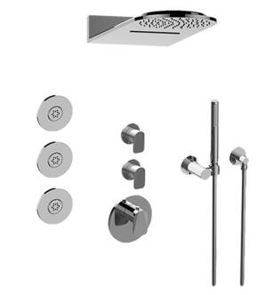 Graff GL3.123SE-LM59E0-PC Aqua-Sense M-Series Wall Mount Full Thermostatic Shower System with Lever Handle