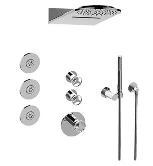 Graff GL3.123SE-LM44E0-PC Aqua-Sense M-Series Wall Mount Full Thermostatic Shower System with Lever Handle