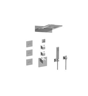 Graff GM3.124SE-SH0-PC-T Aqua-Sense M-Series Wall Mount Full Square LED Thermostatic Shower System with Square Lever Handle