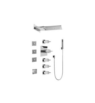 Graff GH1.124A-C14S-PC Aqua-Sense Full Square LED Thermostatic Shower System in Polished Chrome
