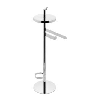 Graff G-9155-PC Sento 9 7/8" Free Standing Tissue Holder, Toilet Brush Holder and Towel Bar in Chrome