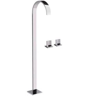 Graff G-1815-C14-PC Sade 9 7/8" Double Handle Floor Mount Vessel Filler in Chrome