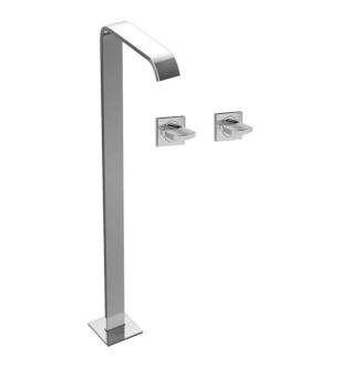 Graff G-3615-C14U-PC Targa 9 7/8" Double Handle Floor Mount Vessel Filler in Chrome